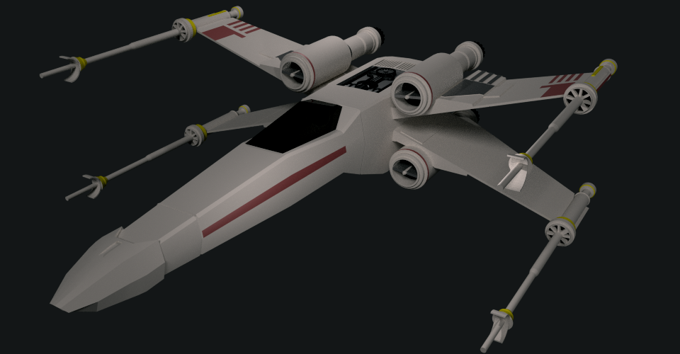 X-Wing rendered with Blender
